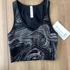 NWT Athleta black & white marbled tank top Size XS
